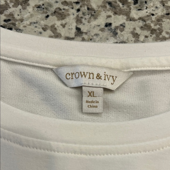Women's Crown & Ivy White 3/4 Sleeve Top - Size XL - Picture 5 of 6